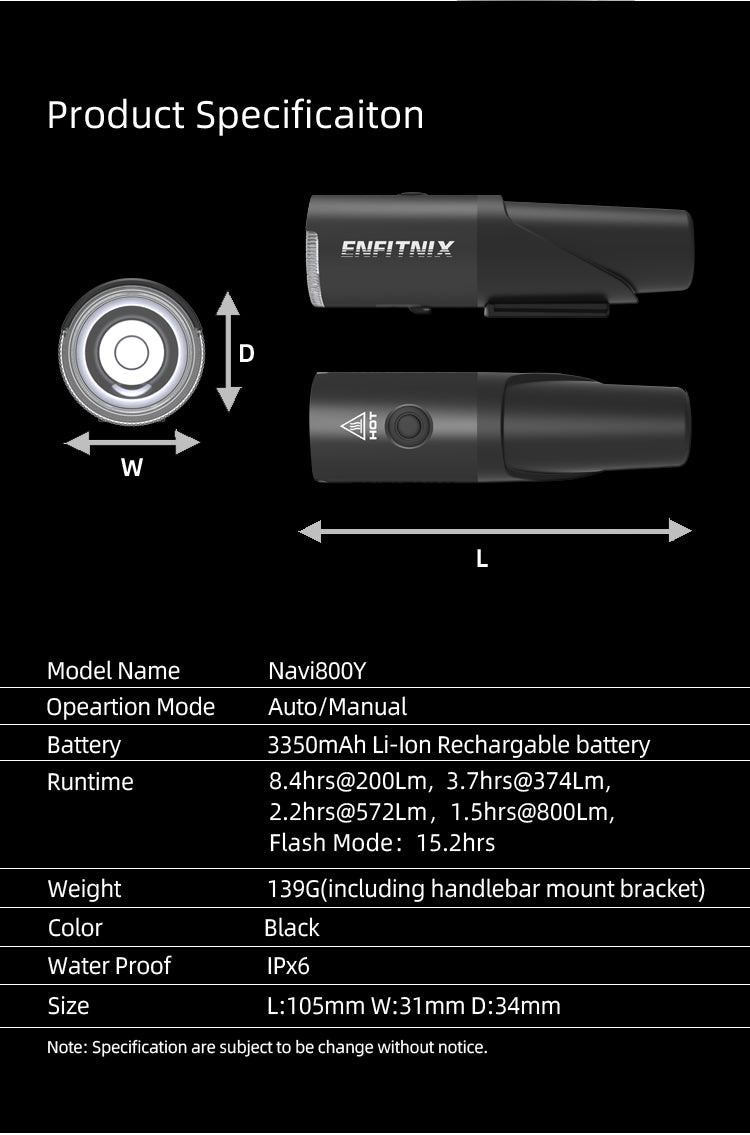 Navi800Y Smart Front Light & Tail Light
