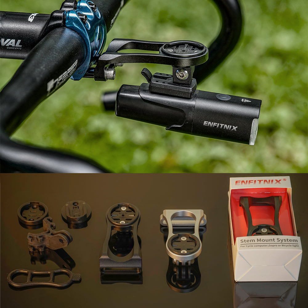 Bicycle light extension bracket in combination