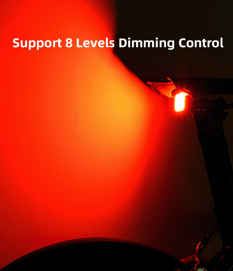 Bike taillight adjusting brightness in the dark