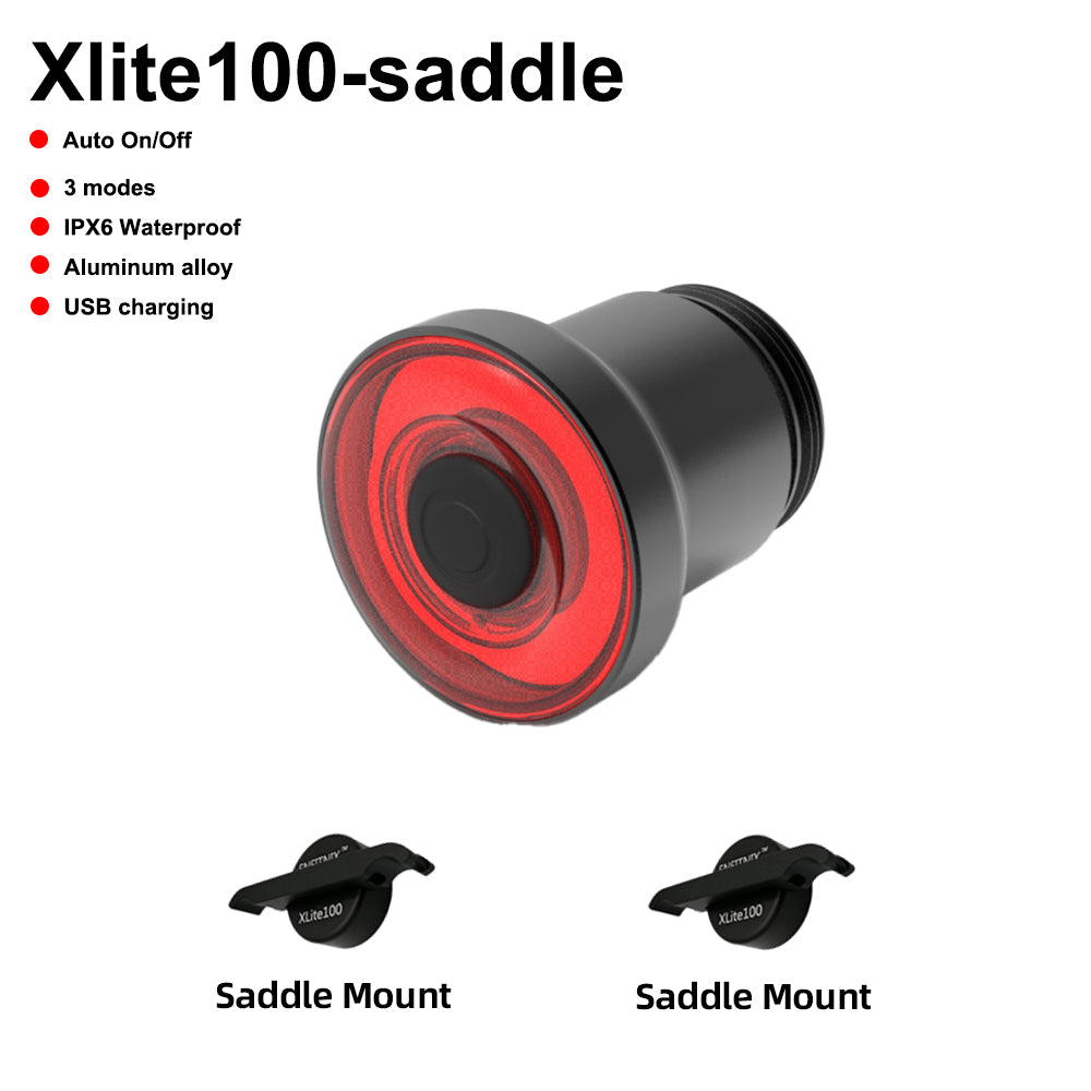 A collection of bike tail light accessories and a bracket, presented in an open red and white box with 'Bundle special Tail Light + Original Bracket' text.