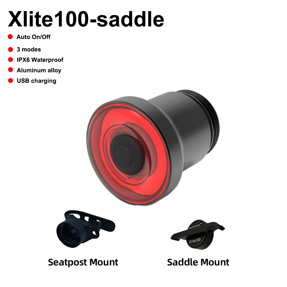 A collection of bike tail light accessories and a bracket, presented in an open red and white box with 'Bundle special Tail Light + Original Bracket' text.