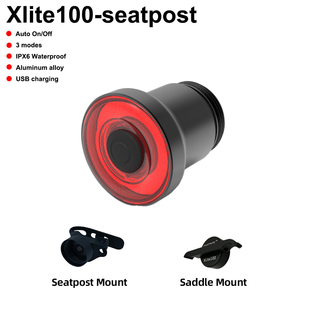 A collection of bike tail light accessories and a bracket, presented in an open red and white box with 'Bundle special Tail Light + Original Bracket' text.