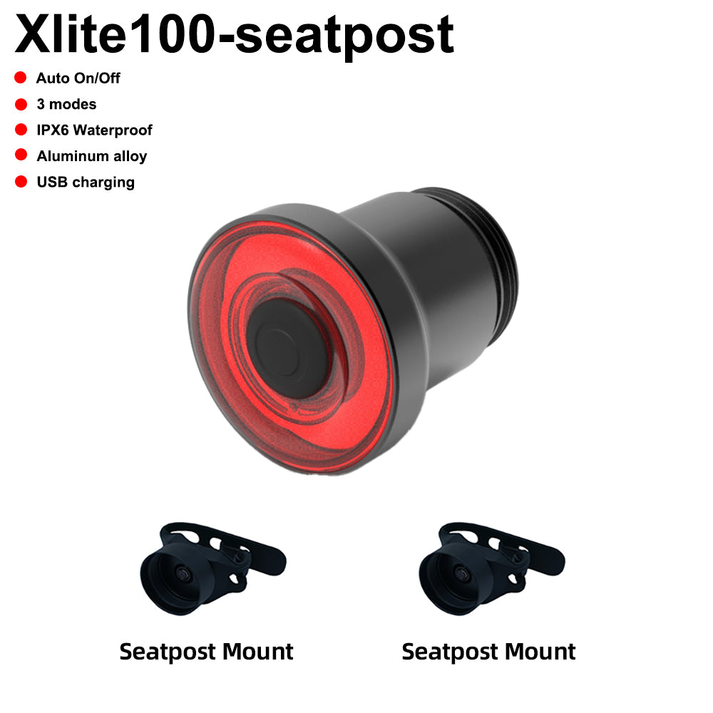 A collection of bike tail light accessories and a bracket, presented in an open red and white box with 'Bundle special Tail Light + Original Bracket' text.