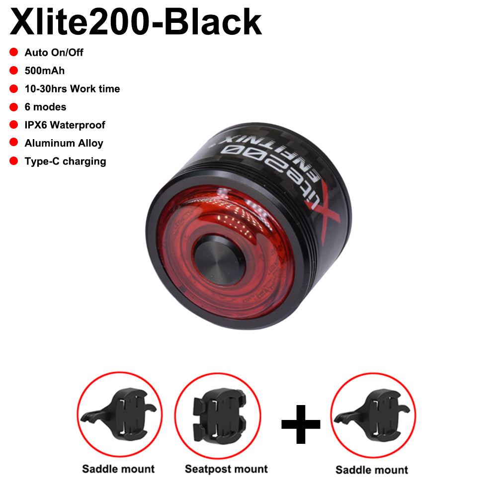 A collection of bike tail light accessories and a bracket, presented in an open red and white box with 'Bundle special Tail Light + Original Bracket' text.