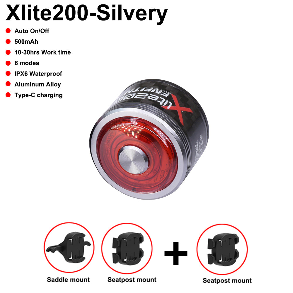 A collection of bike tail light accessories and a bracket, presented in an open red and white box with 'Bundle special Tail Light + Original Bracket' text.