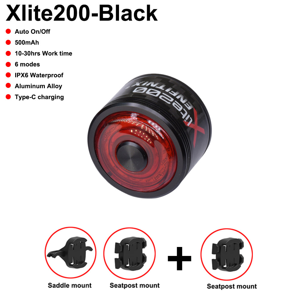 A collection of bike tail light accessories and a bracket, presented in an open red and white box with 'Bundle special Tail Light + Original Bracket' text.