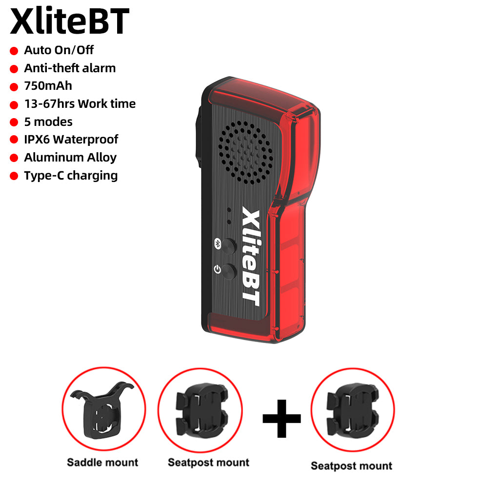 XliteBT device with features listed on a white background