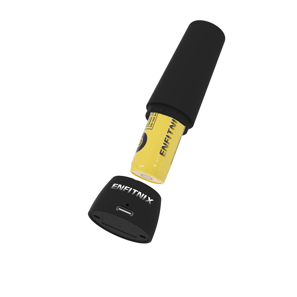 Black charge and 3350mAh yellow battery ENFITMX device on a white background
