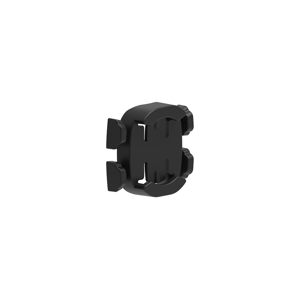 Black phone mount on a white background