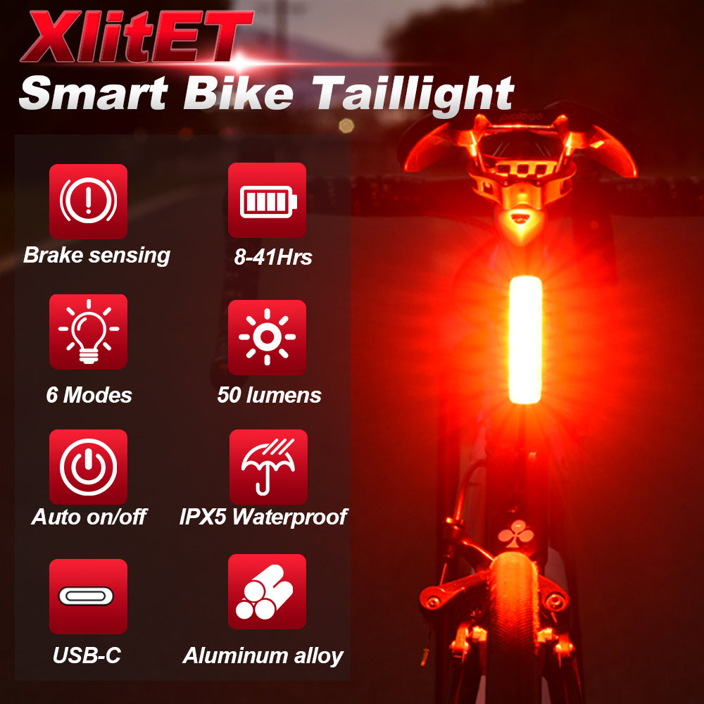 XlitETスマート自転車テールライトで安全に走行