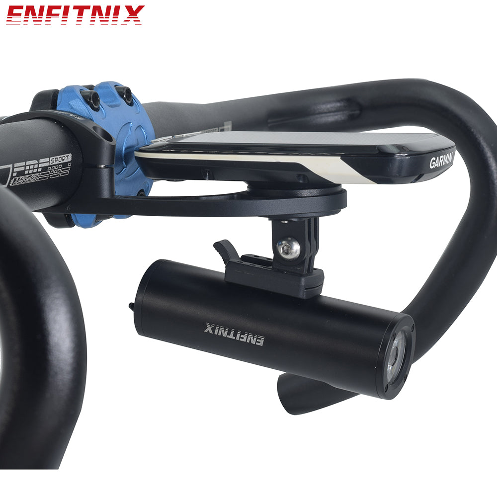 A bicycle headlight is suspended on a watch stand