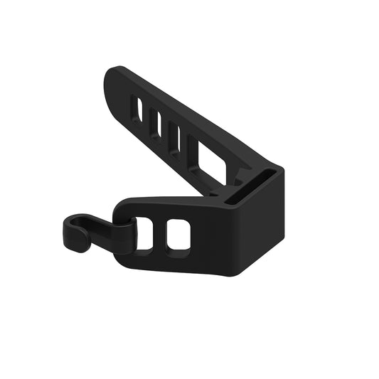 Black metal bracket on a white background
