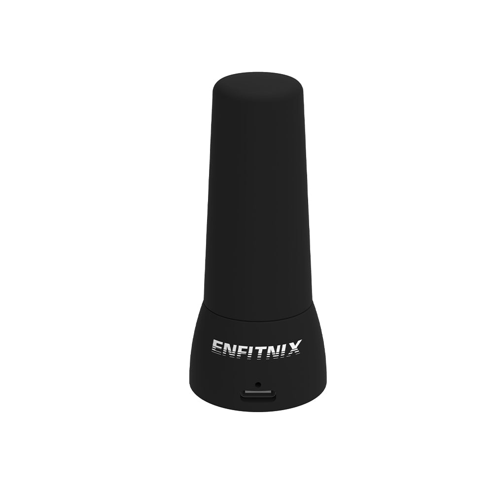 Black charge ENFITNIX device on a white background
