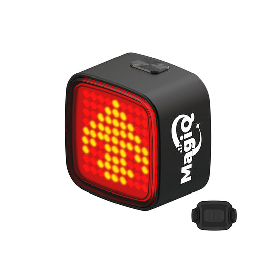 Bike tail light with emoji display on a white background