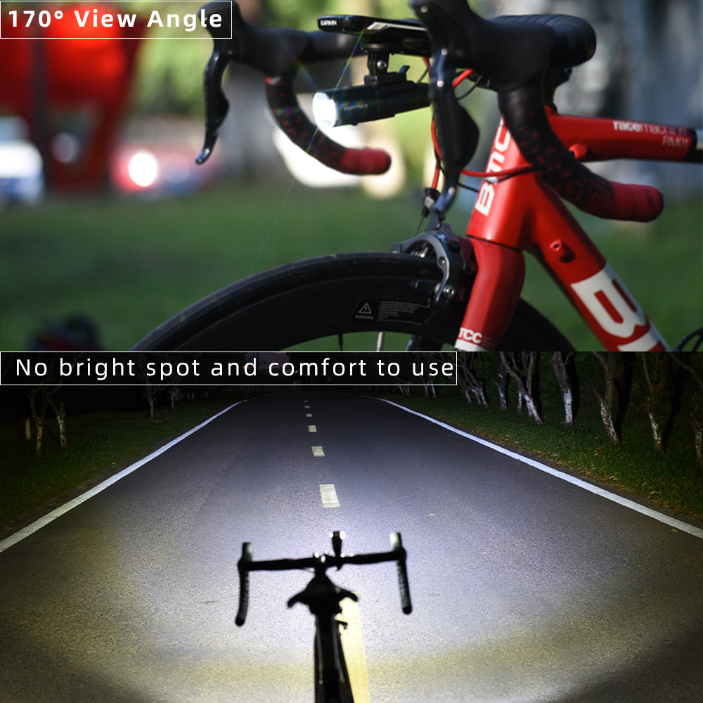 Bicycle lights emit a large angle of light in dark environments