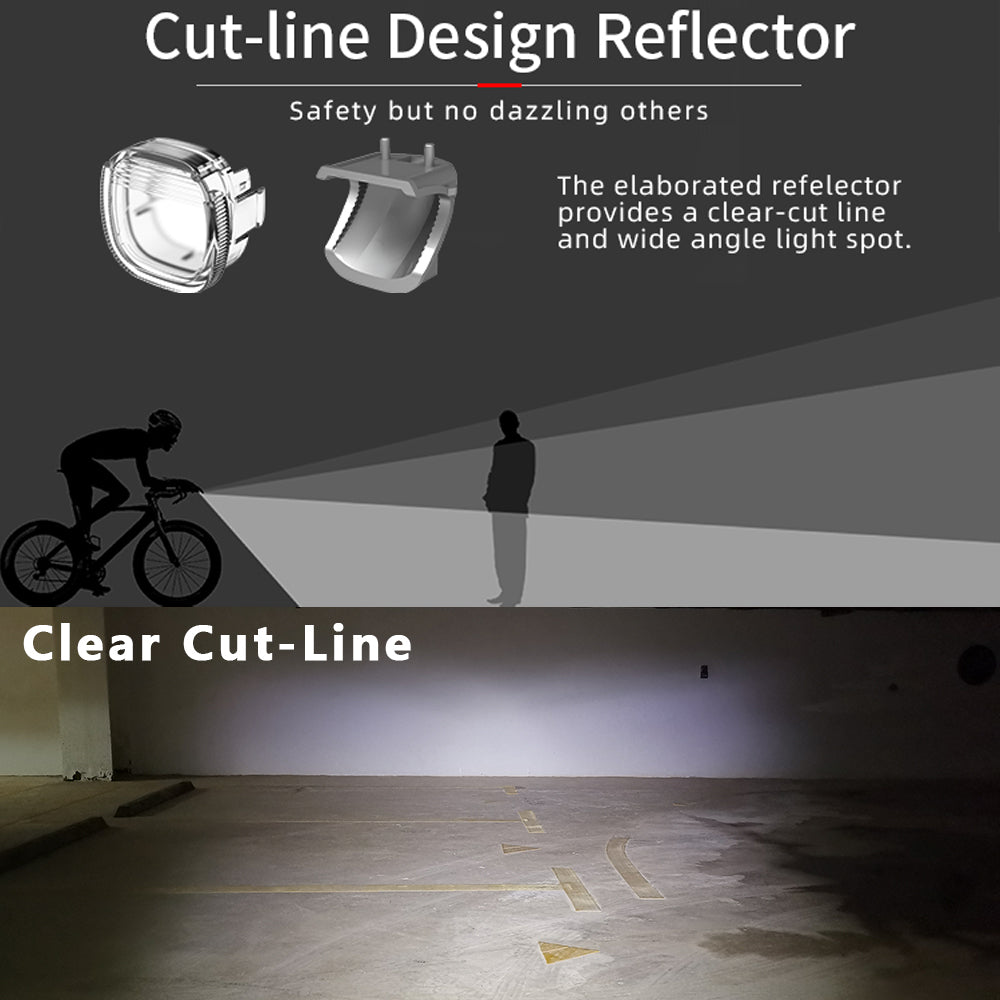 Bicycle lights have a cut-off line that prevents them from hitting pedestrians' eyes while riding
