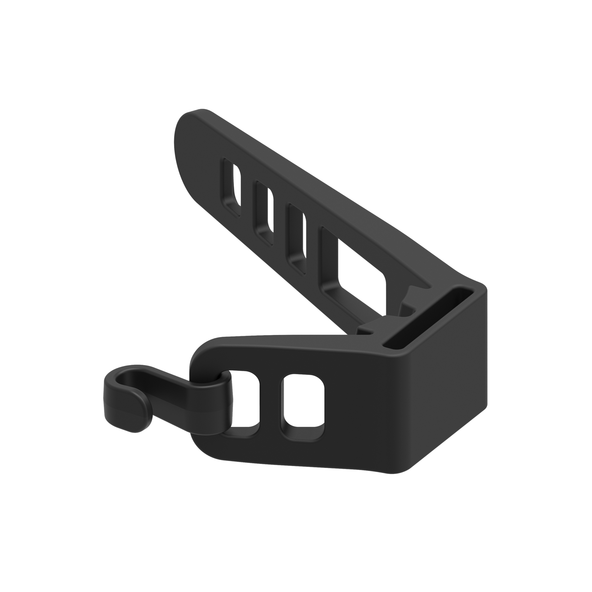 A XlitET bicycle taillight pole bracket on a black background