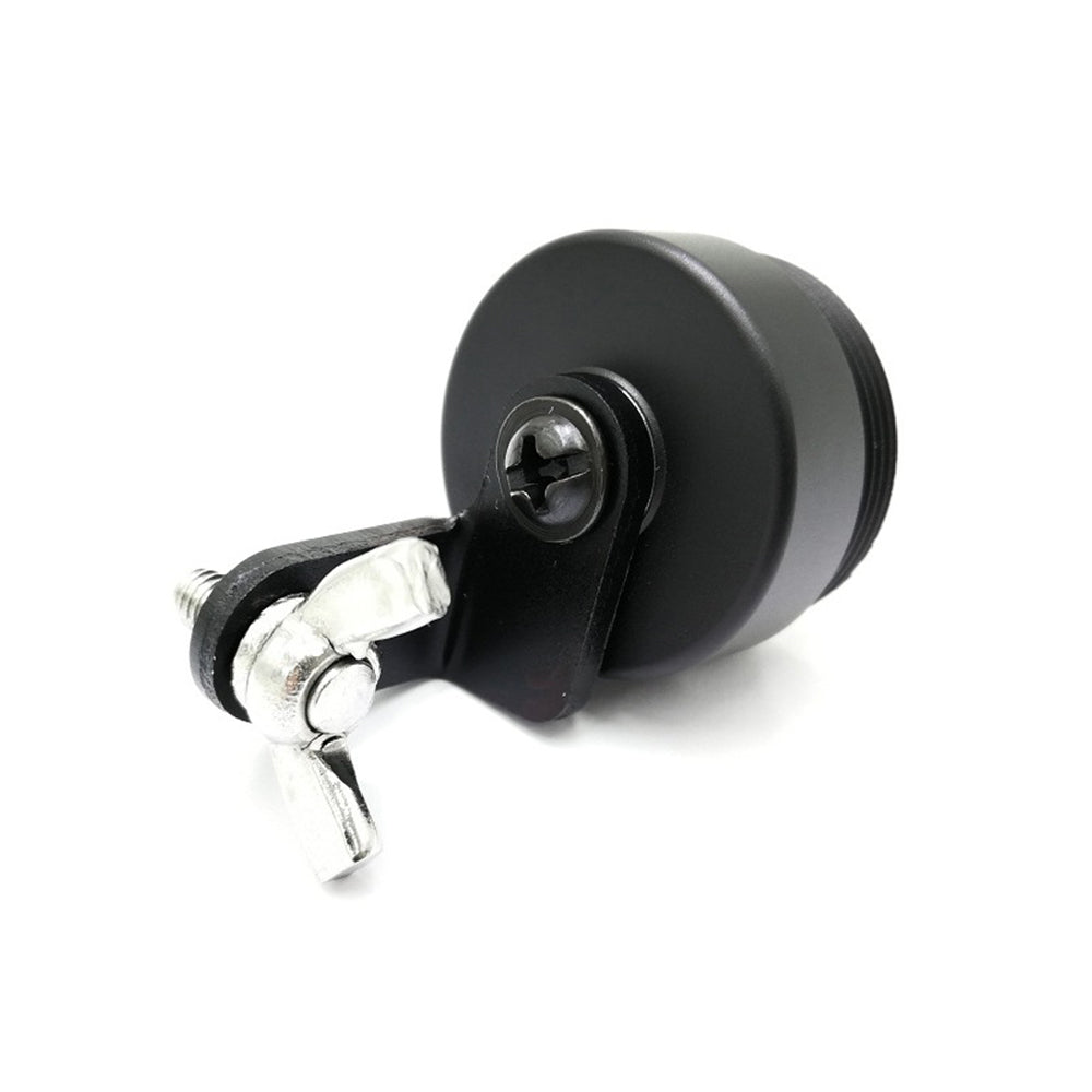 Black and silver clamp on a white background