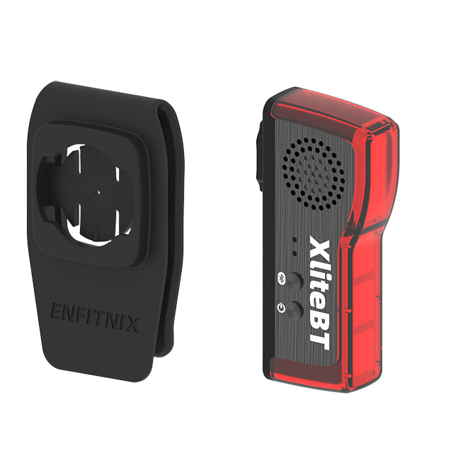 Two electronic devices, one black and one red with 'XliteBT' branding, on a white background.