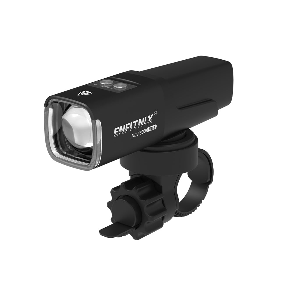Black bike light with ENFITNIX branding on a white background