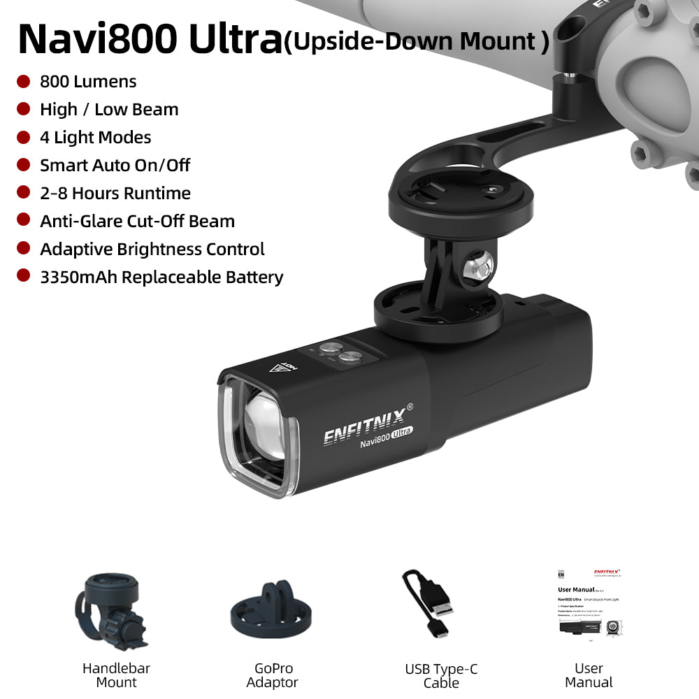 ENFITNIX Navi800 Ultra light with features listed on a white background