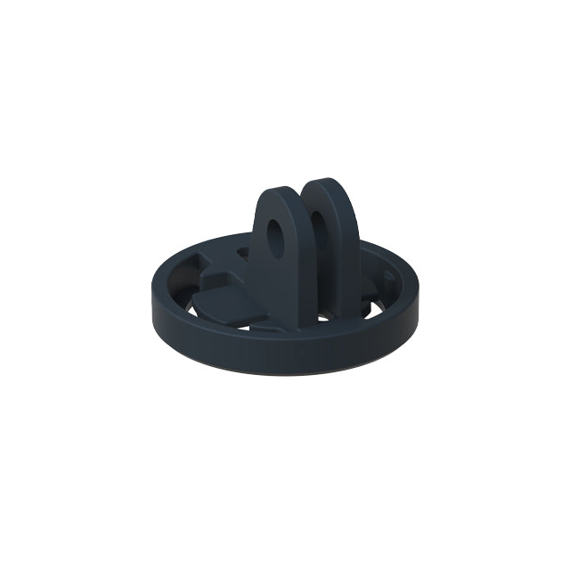 Black rubber grommet on a white background