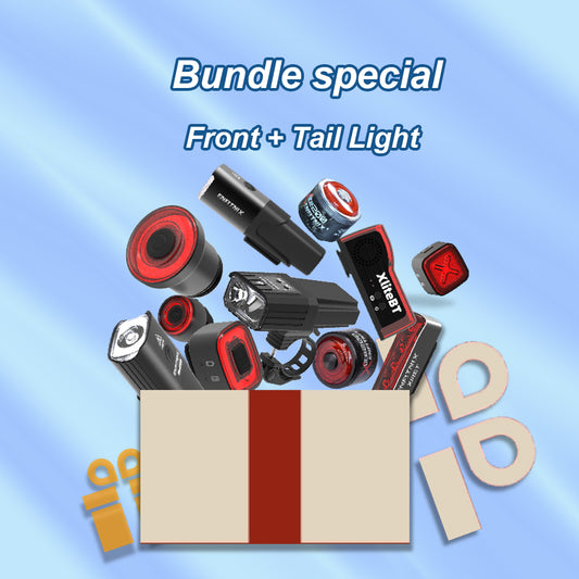 Super bright front light (headlight) – Long-lasting, USB rechargeable, and designed for road, mountain, and city bikes.
Rear bike tail light – With brake sensing, multiple lighting modes, and IPX waterproof rating for all-weather riding.