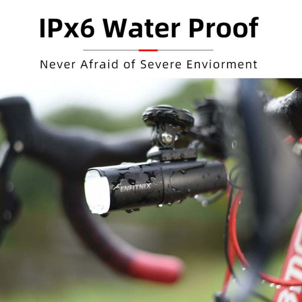 Bicycle light with IPx6 water proof feature on handlebars