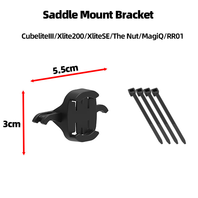 Saddle Mount Bracket with dimensions and compatibility listed on a white background