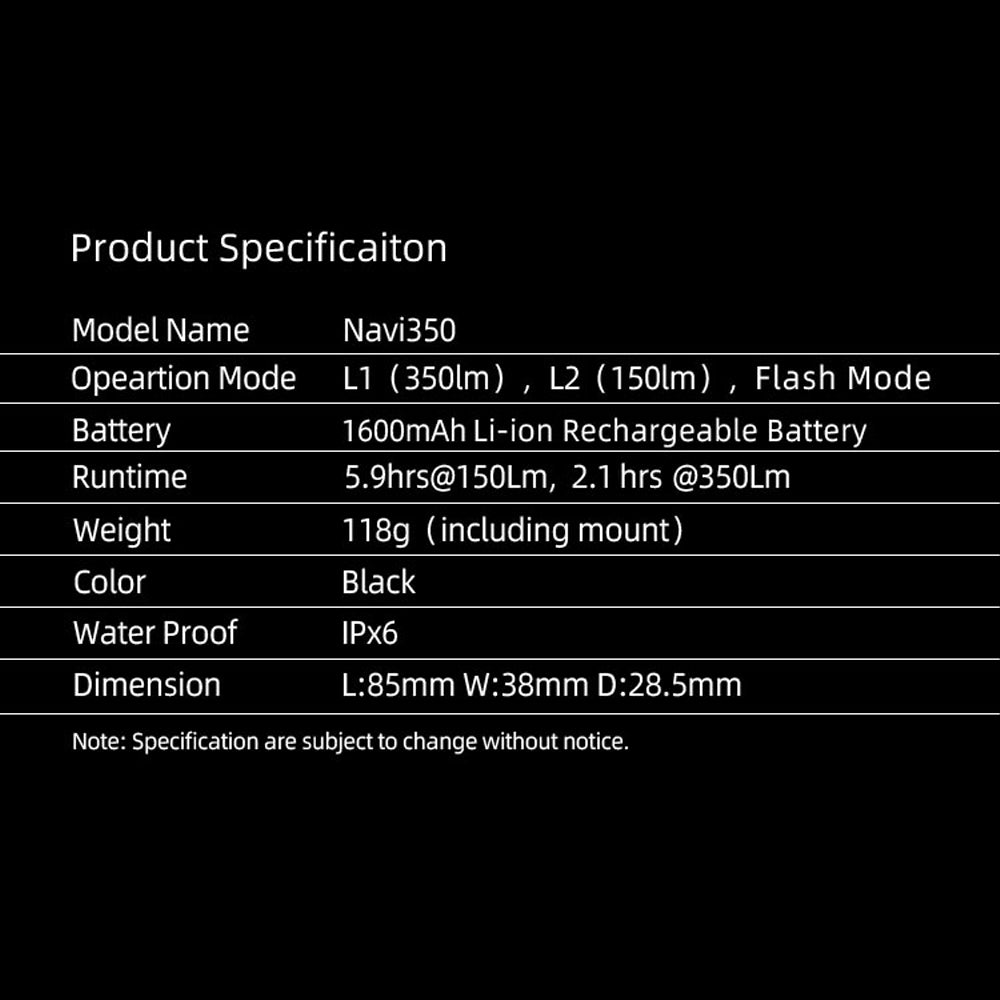 Navi350 Smart Bicycle Front Light