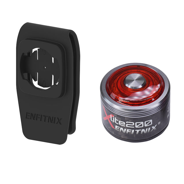 Black clip and red LED light with 'ENFITNIX' branding on a white background