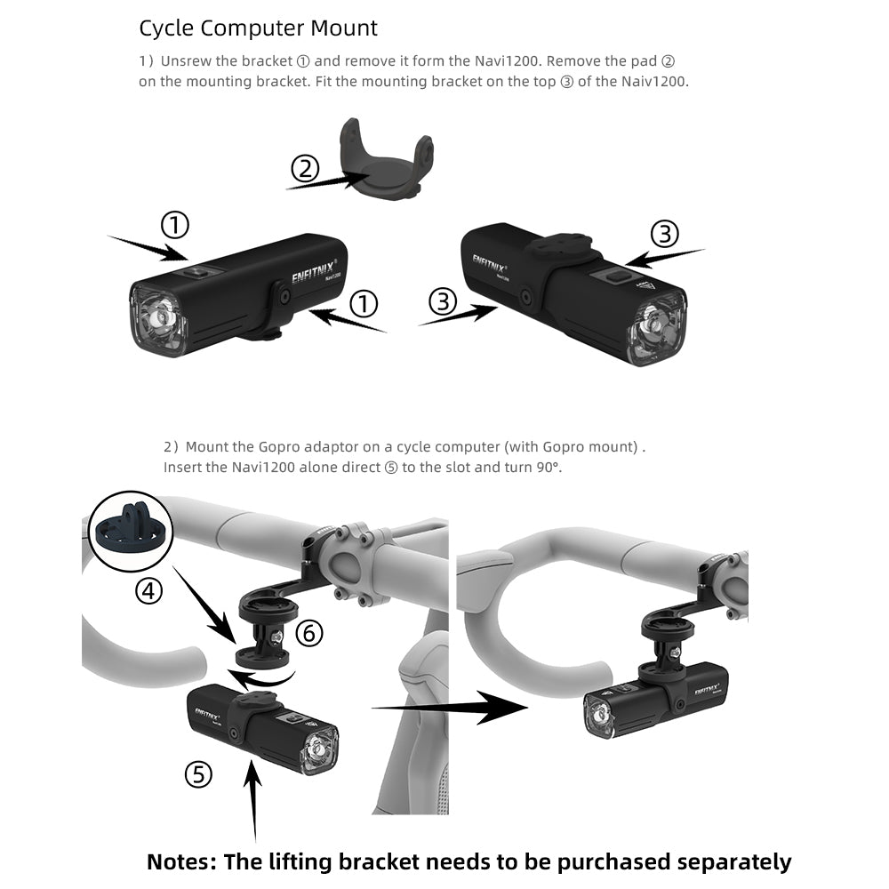 Navi1200 Rechargeable Bike Headlight