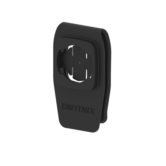 Black device mount with 'ENFITNIX' branding on a white background