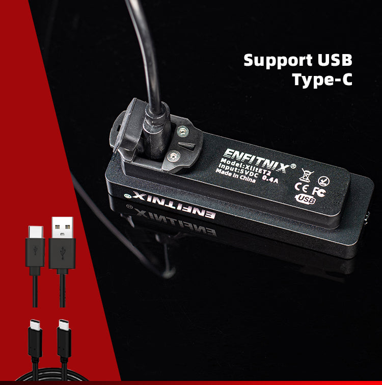 ENFITNIX USB Type-C adapter on a black and red background
