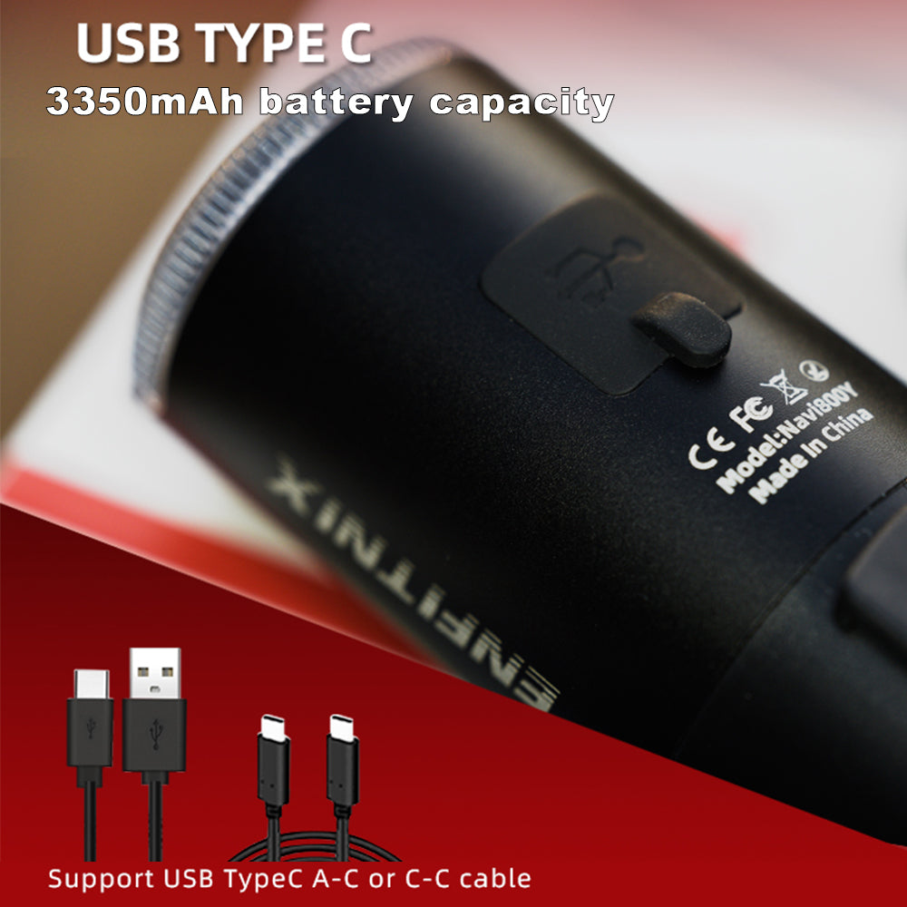 Black electronic device with USB Type C port and battery capacity text on a red background